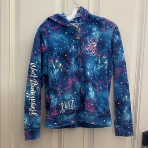 Disney Galaxy Zip-Up Hoodie with Fairy Accent - Blue/Purple